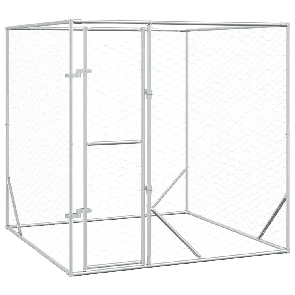 Cuccia per Cani da Esterno Argento 2x2x2 m Acciaio Zincato CFW5263725