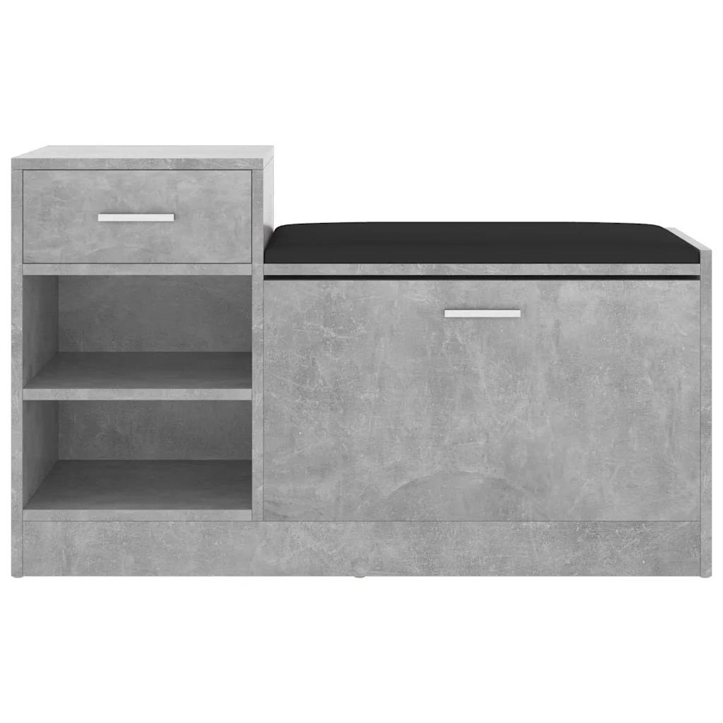 Panca Porta Scarpe-Sgabello-Panca Scarpiera Grigio Cemento 94,5x31x57 cm Multistrato
