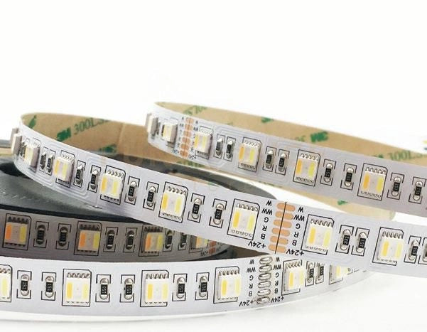 STRIP LED 5050 DC24V IN KAPTON 60 LED PER MT 19,2W PER MT 712LM PER MT RGB+CCT 1,2X500CM