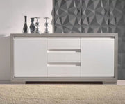Credenza in frassino seta poro aperto 2 porte 3 cassetti con con zoccolo l.179 p.46 h.85 - Mobili 2G