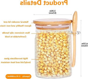Set di contenitori in vetro a chiusura ermetica - confezione da 3, 600 ml - contenitori con coperchio e cucchiaio - contenitori in vetro per meal prep - spezie, tè, noci.