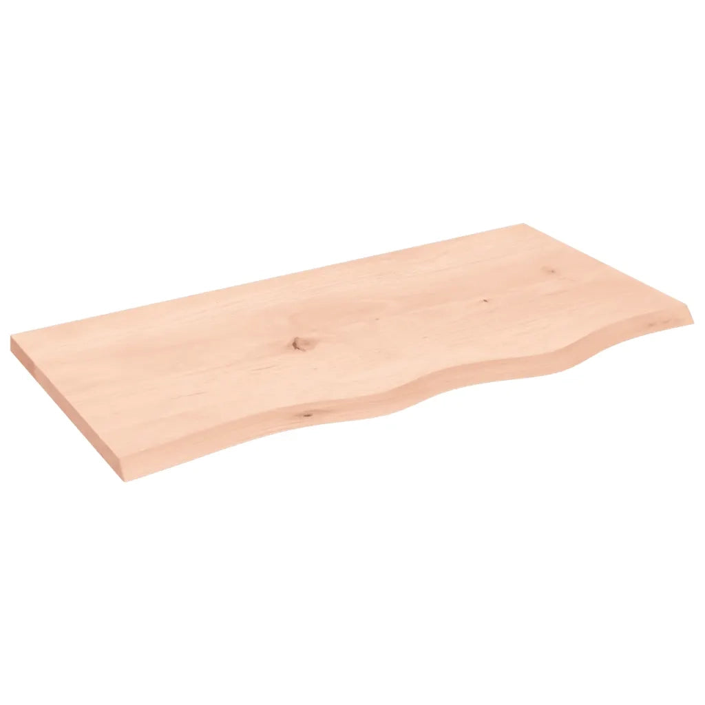Piano per Tavolo 80x40x2 cm in Rovere Massello Non Trattato