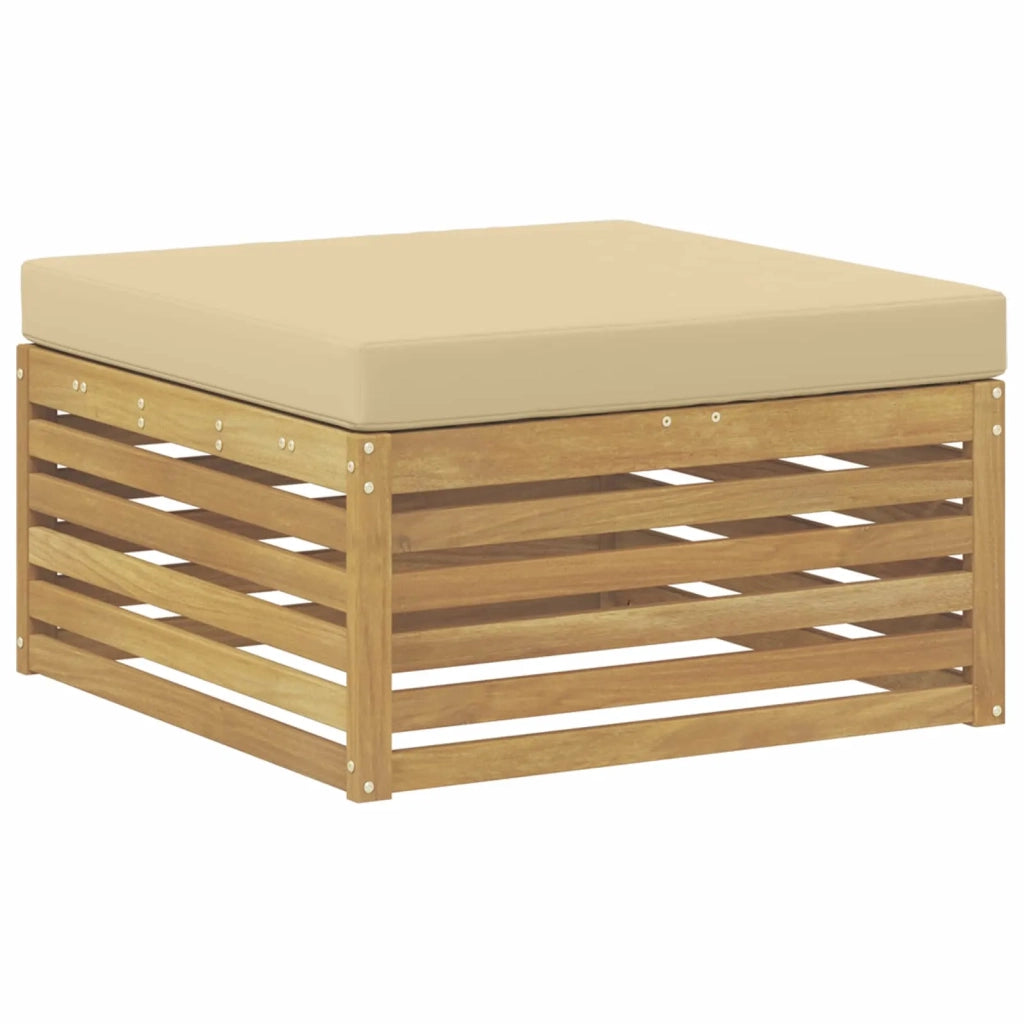 Set di divani da esterno 6 pz Bianco e Beige Poliestere 3390373