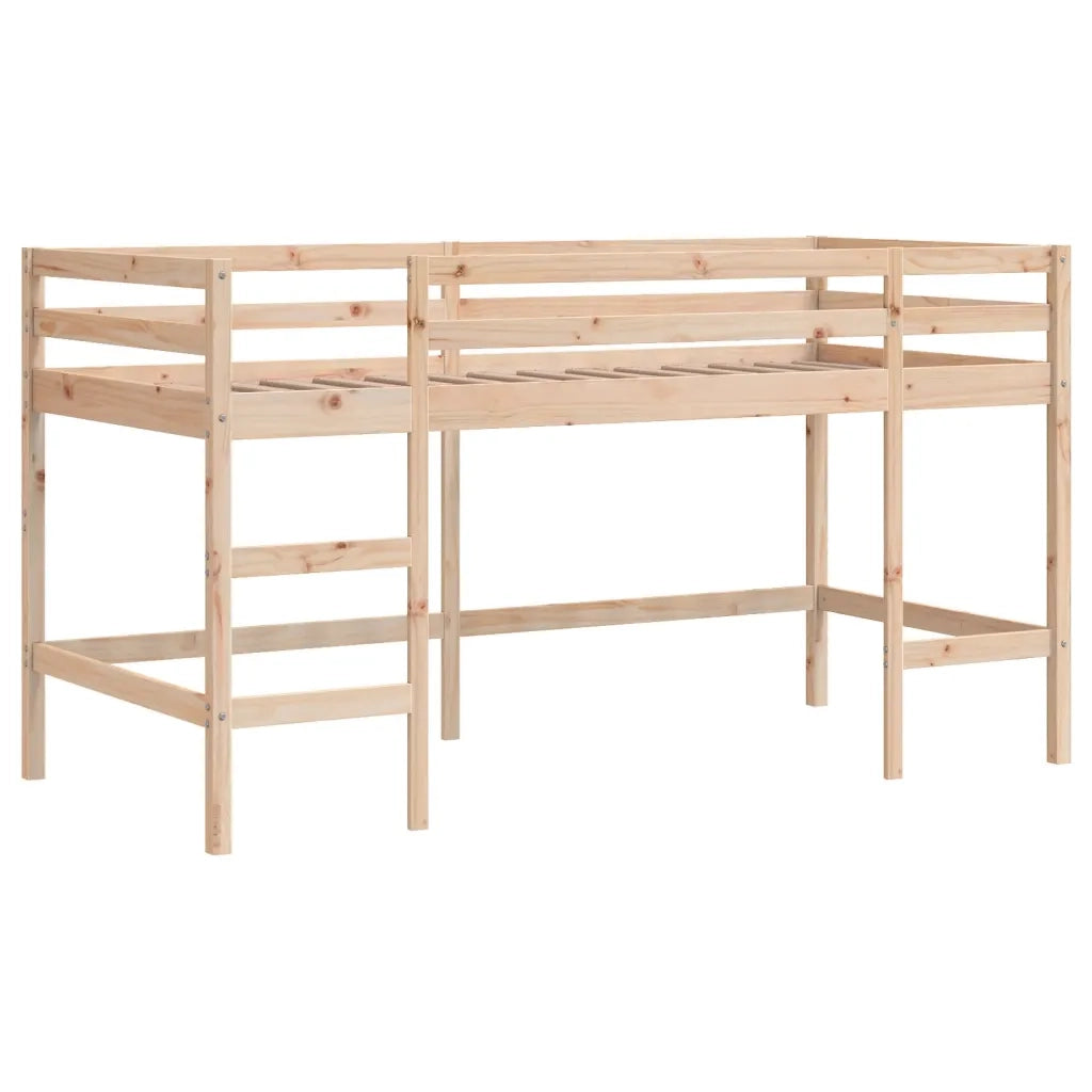 Letto a Soppalco con Tende Bambini | Letto Infantile | Lettino Rosa 90x190 cm Massello Pino