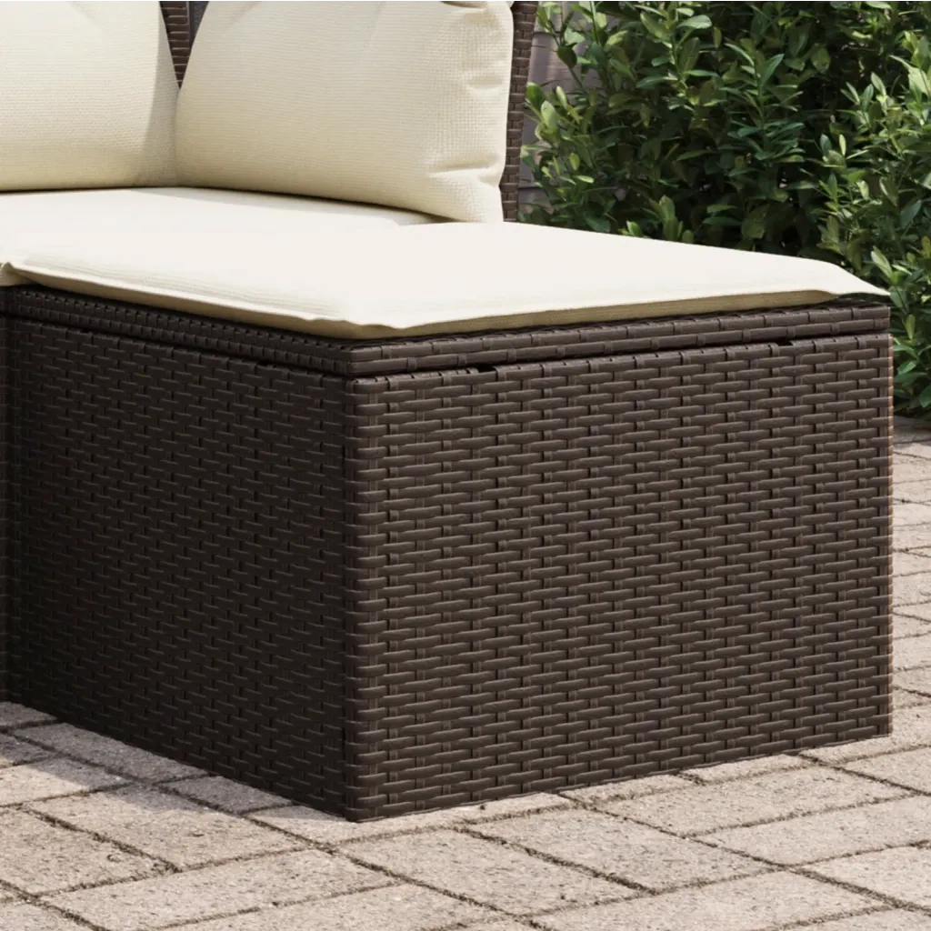 Sgabello Giardino con Cuscino Marrone 55x55x37 cm in Polyrattan CFW9399835