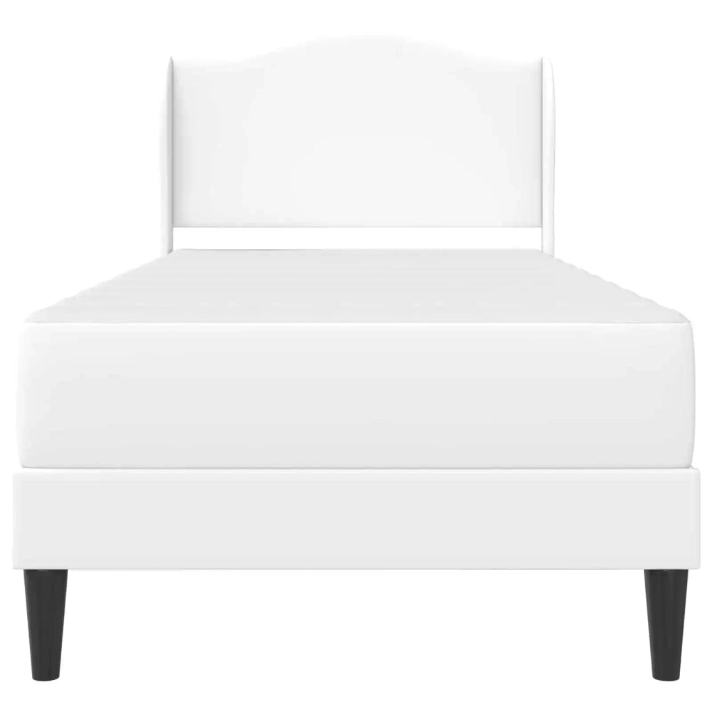 Struttura del letto con testiera Bianco 90 x 190 cm Similpelle
