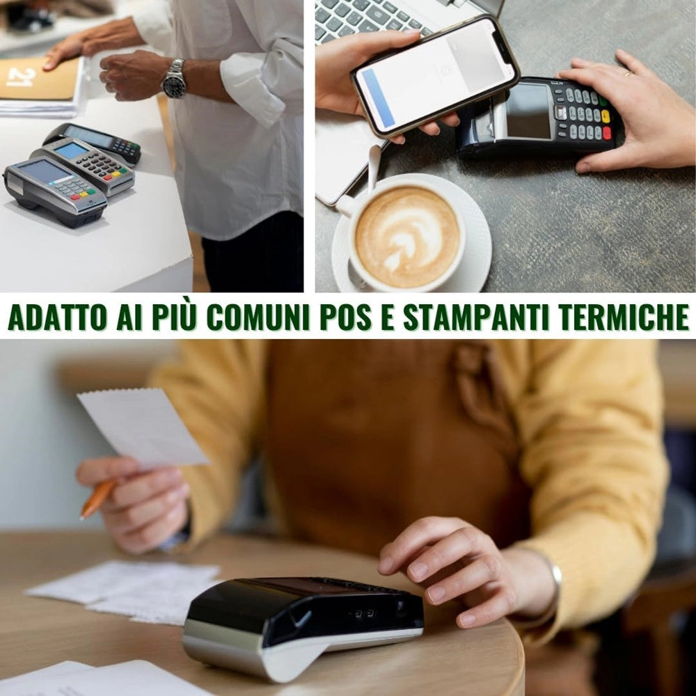 Trade Shop - Kit 10 Rotoli Pos In Carta Termica 57mmx20mt Universali Compatibili Con Dispositivi Pos -