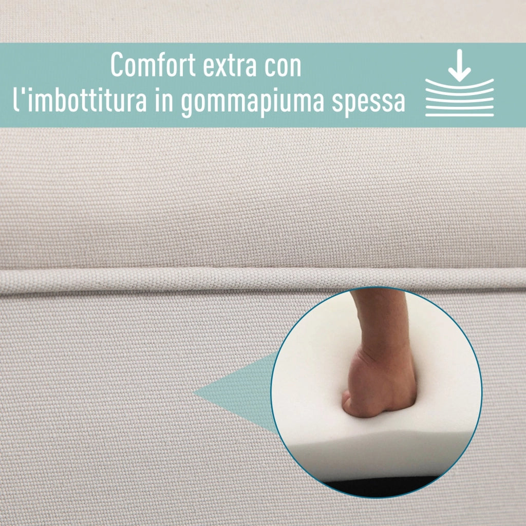 EasyComfort Panca Fondo Letto con Braccioli Arrotolati, Panca Imbottita per Camera da Letto, Grigio, 102x36x51cm