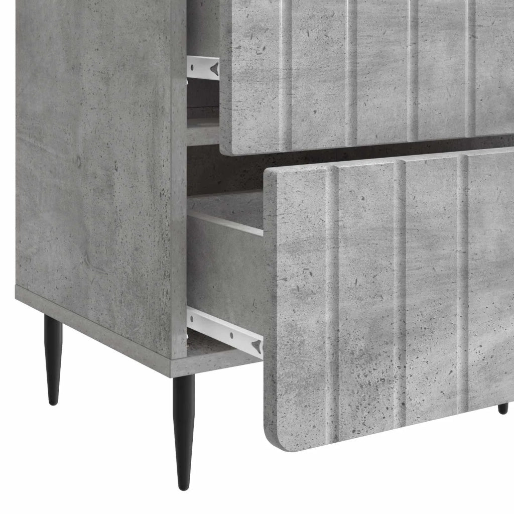 Armadio da Notte Grigio Cemento 43 x 34,5 x 49,5 cm