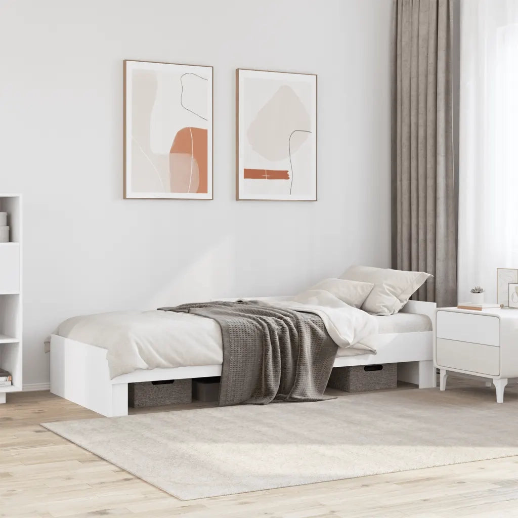 Giroletto-Struttura Letto Bianco 75x190 cm in Legno Multistrato 959329