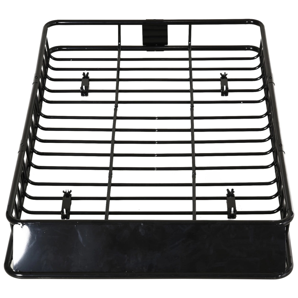 Cestello da tetto auto regolabile in metallo nero, portapacchi universale 109/162x99x16 cm