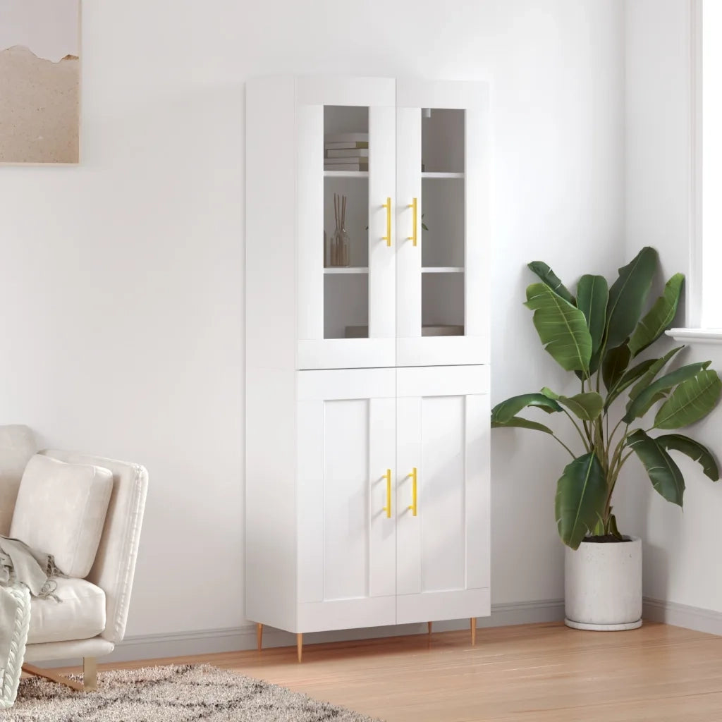 Credenza Bianca 69,5x34x180 cm in Legno Multistrato 3198329