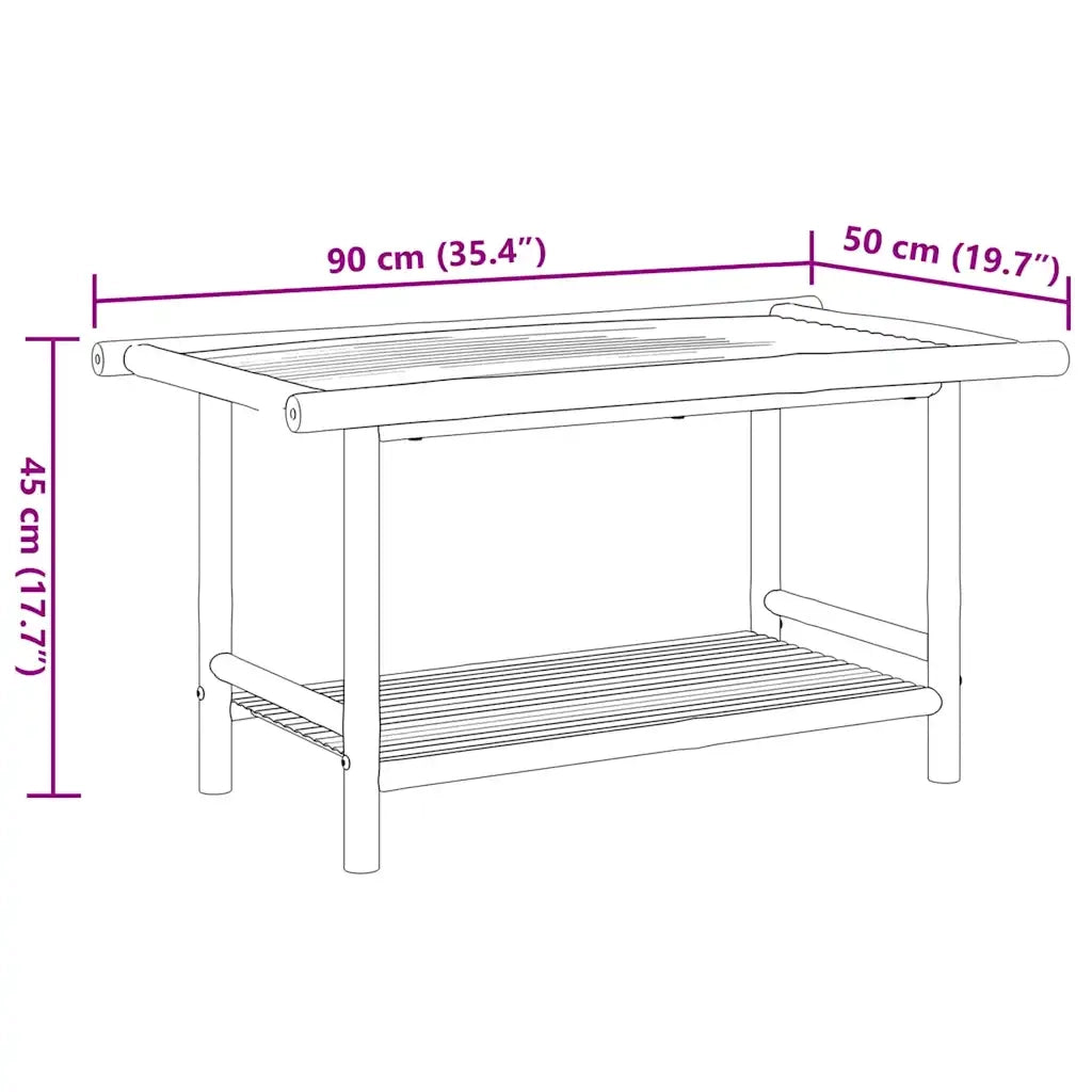 Tavolino da Salotto 90x50x45 cm in BambÃ¹