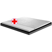 Topper materasso, sovra materasso MOLTO RIGIDO, correttore ortopedico materasso CAUCCIU FOAM H6 cm, tessuto anallergico sfoderabile, 4 lati in ARGENTO - ORTOPEDIC piazza e mezza 120x200
