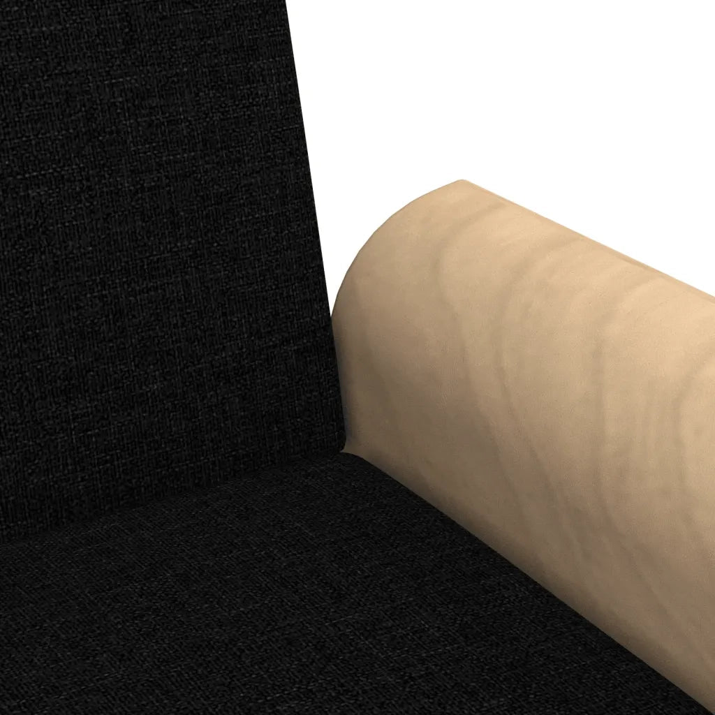 Divano Letto con Braccioli Nero in Tessuto 351889