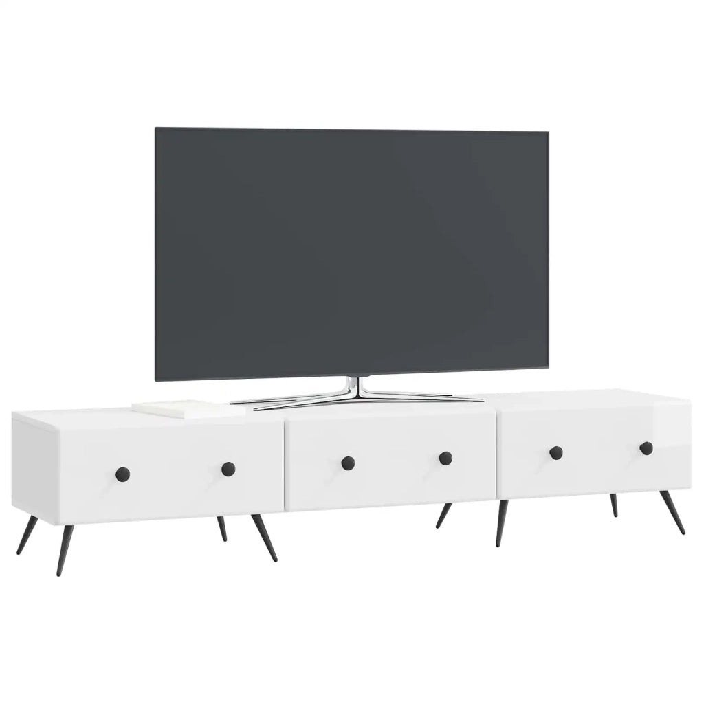 Mobile TV Bianco Lucido 147 x 34,5 x 30 cm Legno ingegnerizzato 895629
