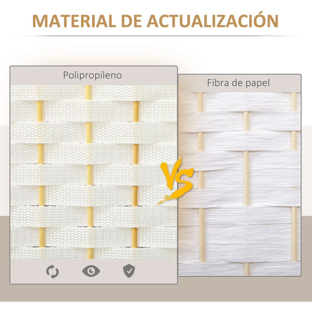 Biombo 4 Pannelli ¨C zephmum ¨C Bianco 160x170 cm