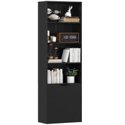 Libreria con Ante e Ripiani Aperti ¨C Zephmum ¨C Nero 59x29x180 cm
