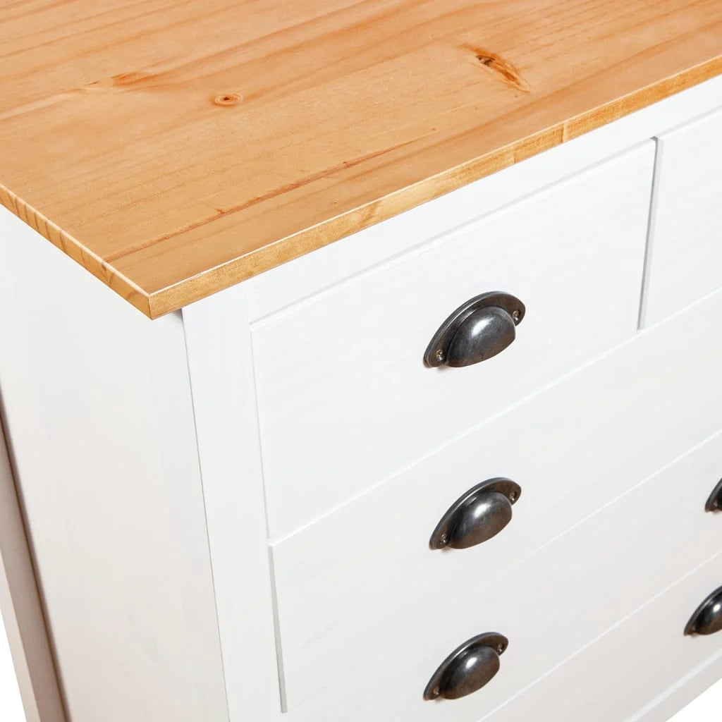 Buffet credenza cassettiera armadio mobile contenitore organizer per cucina soggiorno salotto Hill 79 x 40 x 80 cm legno massello di pino bianco 02_0035670