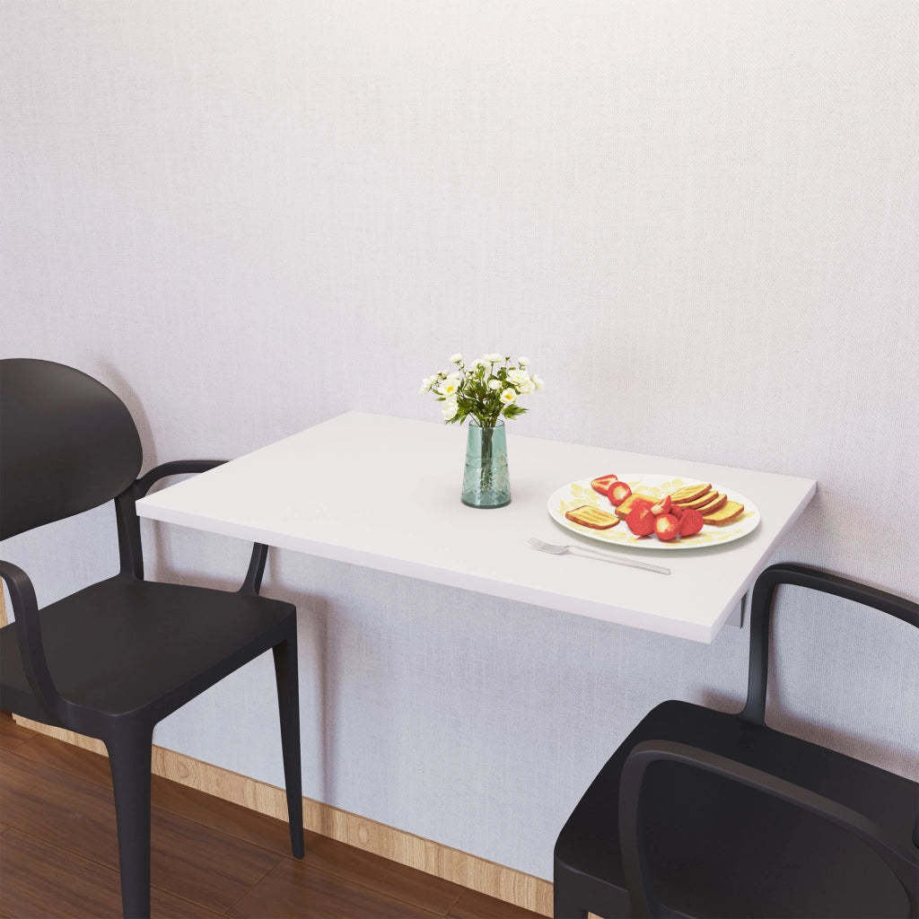 Tavolo pieghevole a muro ¨C zephmum ¨C legno bianco 60x40x20 cm