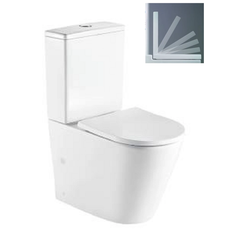 ZINA Set WC da appoggio senza montatura - con sedile WC e serbatoio