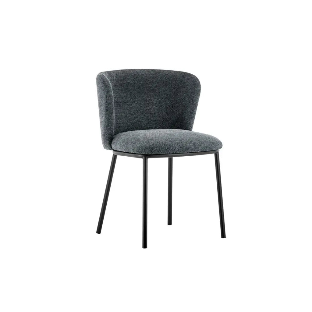 Sedia ARTHUS – Tessuto grigio scuro – Struttura metallo nero – H76 x L52 x P54 cm