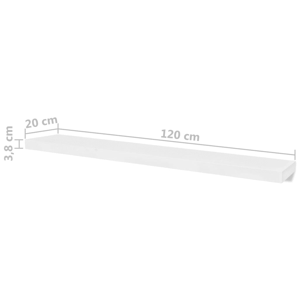4 pz Mensole a Parete | Scaffale Parete | Ripiano a parete Bianco 120 cm