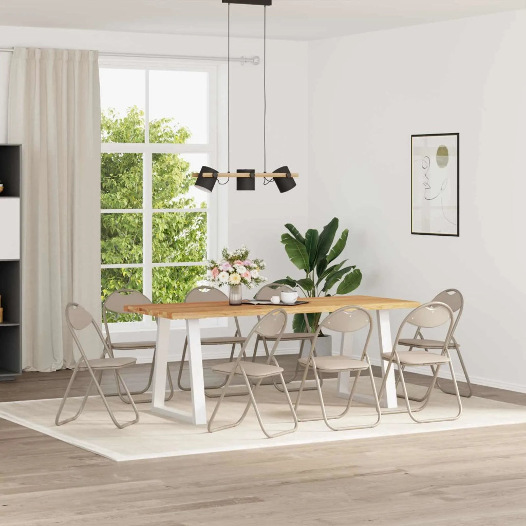 Sedia pieghevole 8 pcs Sabbia 48 x 43,5 x 81 cm Pelle Sintetica 42029066