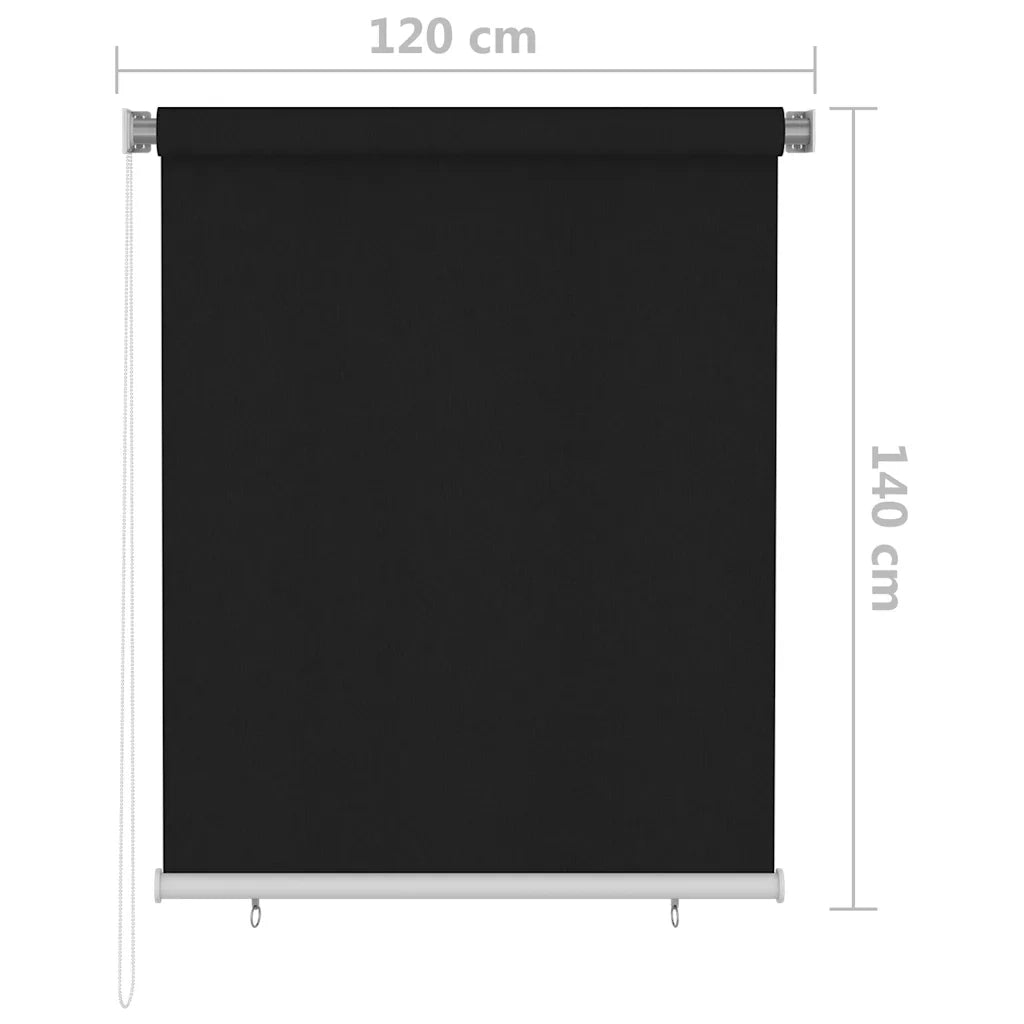 Tenda a Rullo per Esterni-Tenda da sole avvolgibile 120x140 cm Nera