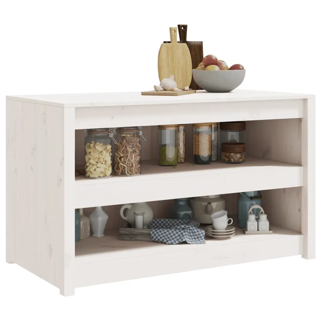 Mobile da Cucina da Esterno MEPPEL Bianco 106x55x64 cm Legno Massello di Pino 832334