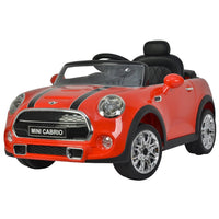 Macchina Elettrica per Bambini 12V con Licenza Mini Cooper Cabrio Rossa
