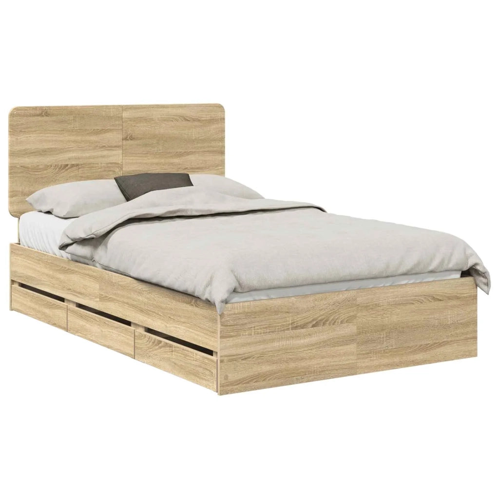 Struttura del letto con cassetto Rovere Sonoma 120 x 200 cm