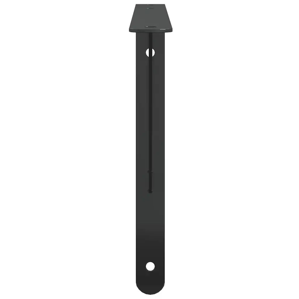 4 pz Staffe per Mensola | Ripiano | Scaffale 40x2,5x25 cm in Acciaio Inox Nero