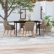 Set da Pranzo per Giardino 5 pz con Cuscini Marrone cod mxl 52005