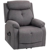 Poltrona reclinabile elettrica con massaggio e riscaldamento, porte USB, poggiapiedi, 86x94x105cm, Grigio