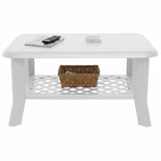Ucria, Tavolo da Esterno 4 Posti Made in Italy, 90x60x46h cm Bianco