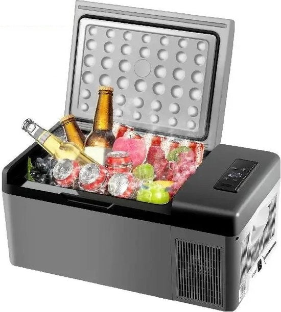 Mini frigorifero portatile per auto - 12V/24V - 15L - Raffreddamento rapido - Colore grigio