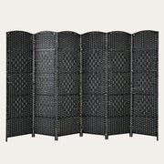 Paravento a 6 Pannelli, Separatore di Ambienti Pieghevole con Struttura in Legno Massello, Schermo di Privacy Decorativo per Casa, Ristorante, Ufficio, 270,5 x 1,5 x 180 cm (Nero)