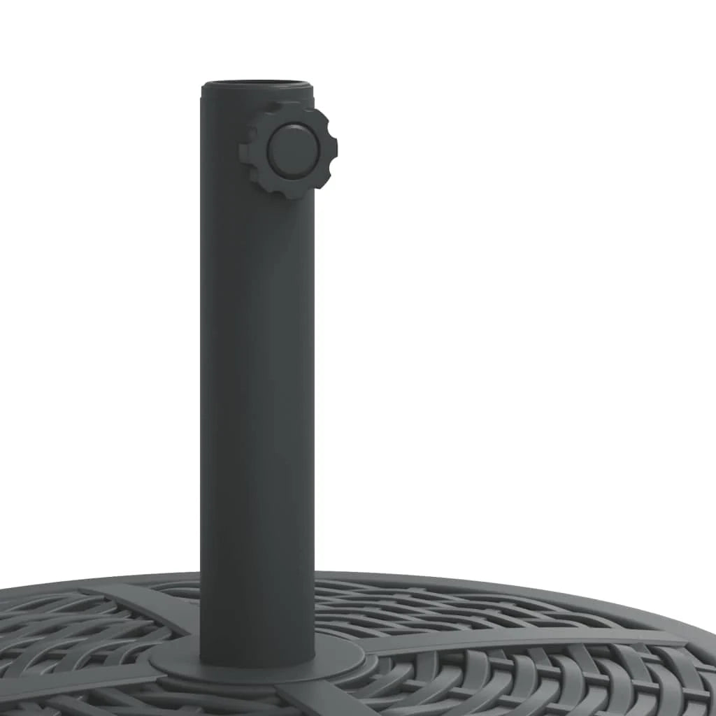 Base rotonda per ombrellone con ruote bloccabili 45 x 41,5 cm design rattan giardino 27 kg plastica nera 02_0056655