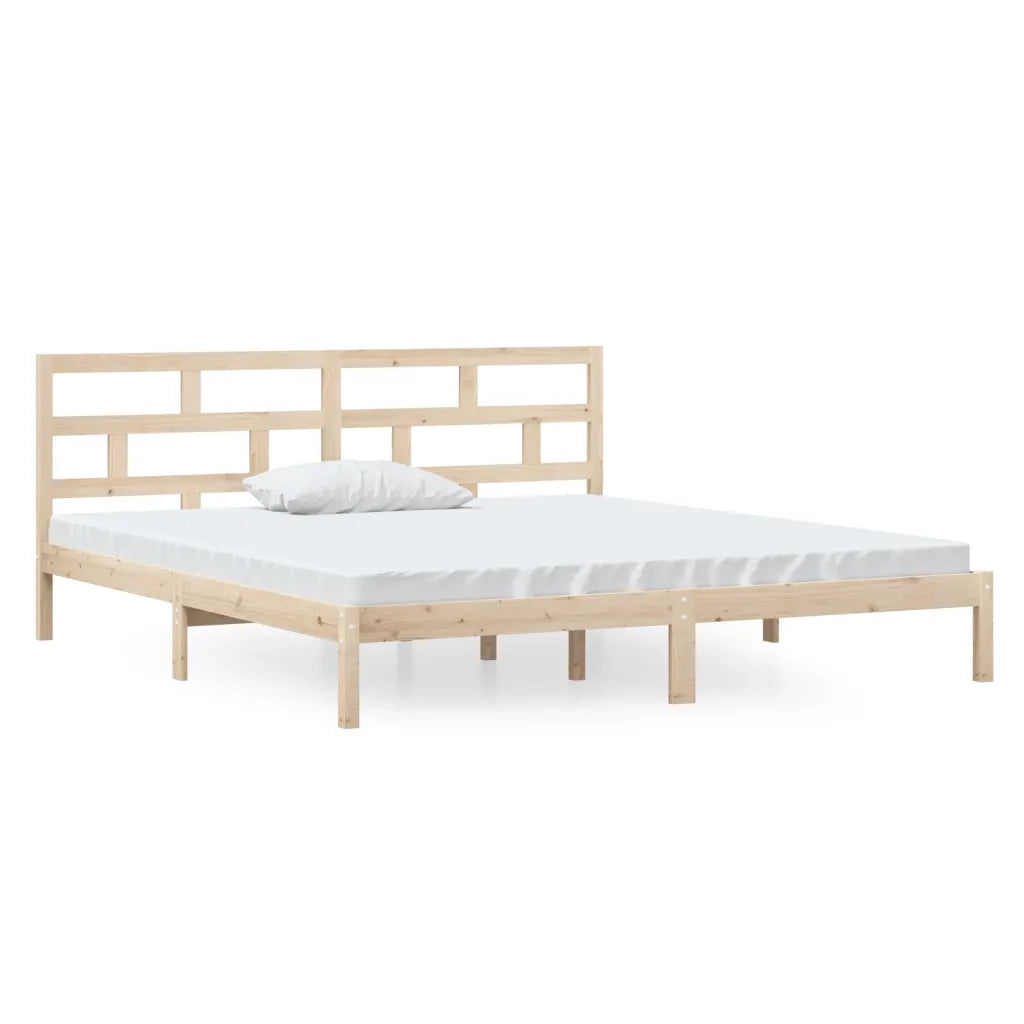 Letto matrimoniale | Letto per adulti | Giroletto in Legno Massello di Pino 140x190 cm