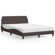 Letto con Materasso-Struttura Letto con Materasso Dover Marrone Scuro 120x200cm Tessuto