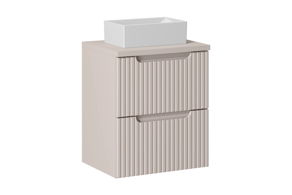 Set mobili bagno 50 cm con piano e lavabo da appoggio Gaja Nova Cashmere 50 x 1401 x 40 cm