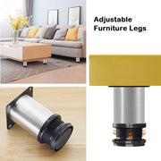 8 pezzi di gambe per mobili, acciaio inox, gambe per mobili, 50 x 60 mm, gambe per tavolo, gambe per armadio, gambe in metallo, gambe per mobili, gambe per cucina, gambe per scrivania, gambe per tavolo, gambe per mobili, gambe, gambe per lavoro