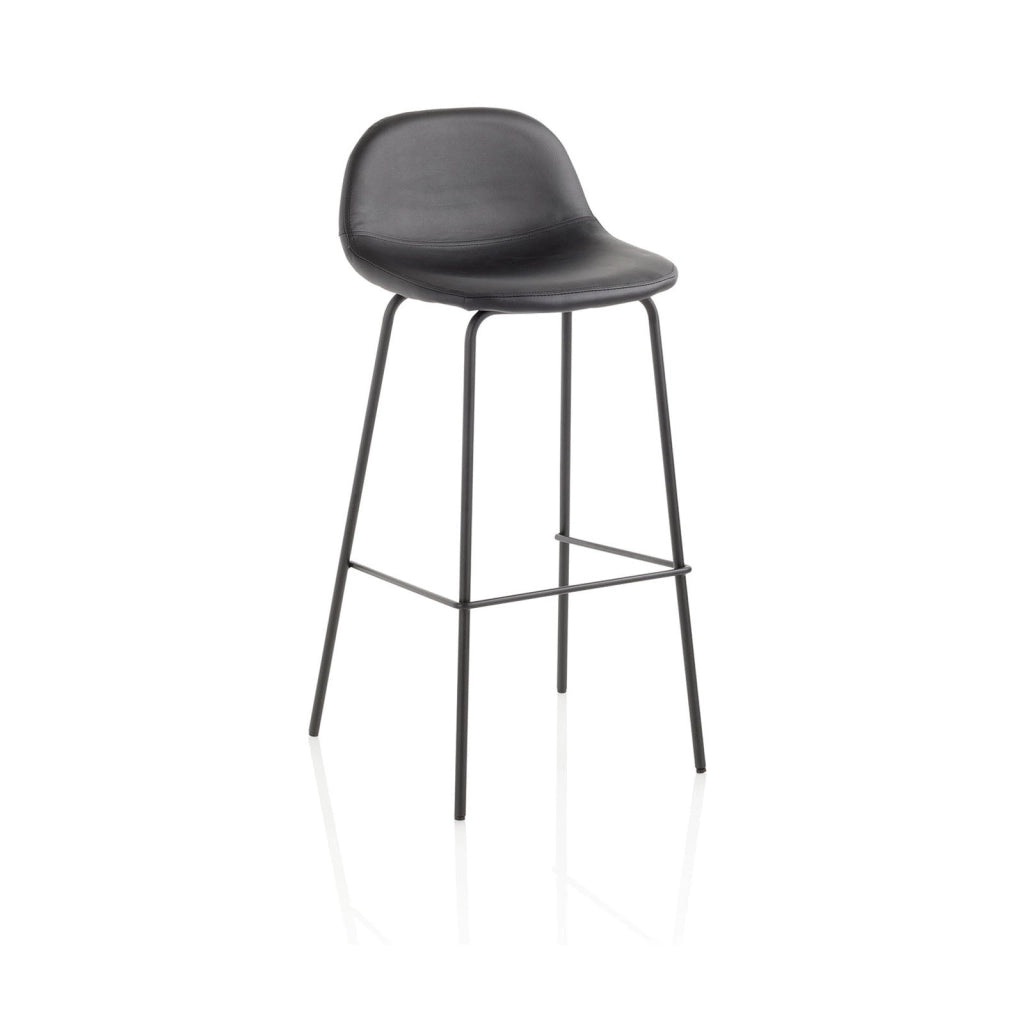 Set 2 Sgabelli 42x43x91,5 cm in Similpelle Nero