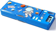 Etui Pop-Up Multifunzionale per Ragazzi e Ragazze, Penna Organizzatore Cartoon, Materiale di Scrittura, Puntaspilli, Agenda, Tabellone Bianco, Scuola (Blu)