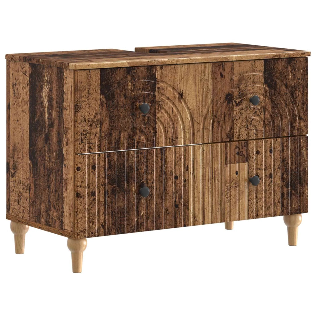 Armadio per Lavabo da Bagno ALKMAAR Legno antico 896143