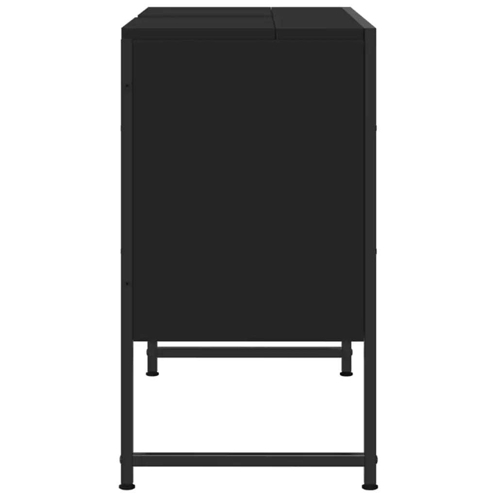 Mobile Lavabo Bagno-Armadietto da bagno Nero 60x30x60 cm Legno Multistrato 612345