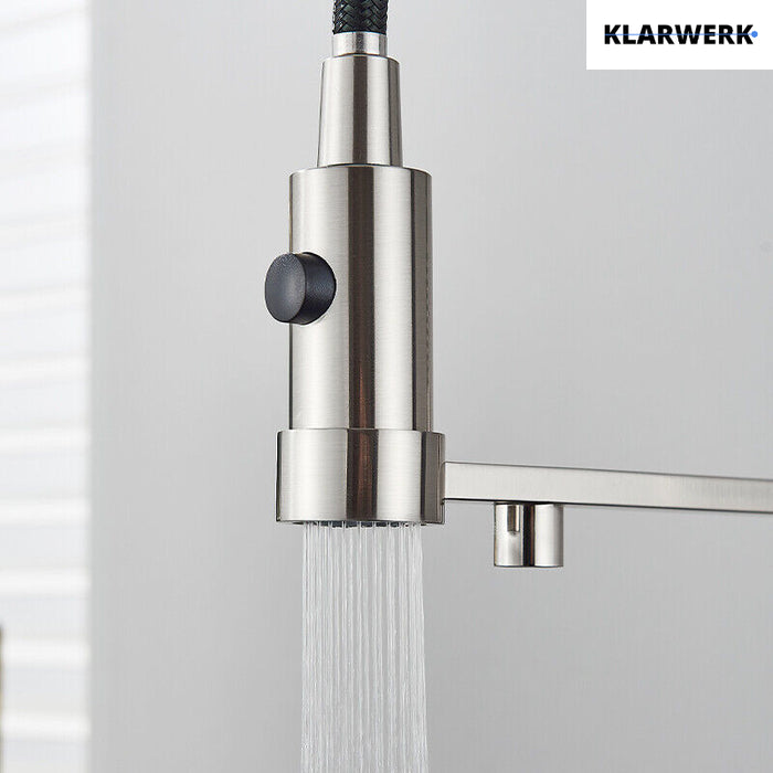 Bernd | Rubinetto da cucina a osmosi a molla a 3 vie argento Rubinetto con filtro in acciaio inossidabile spazzolato | Miscelatore da ristorante