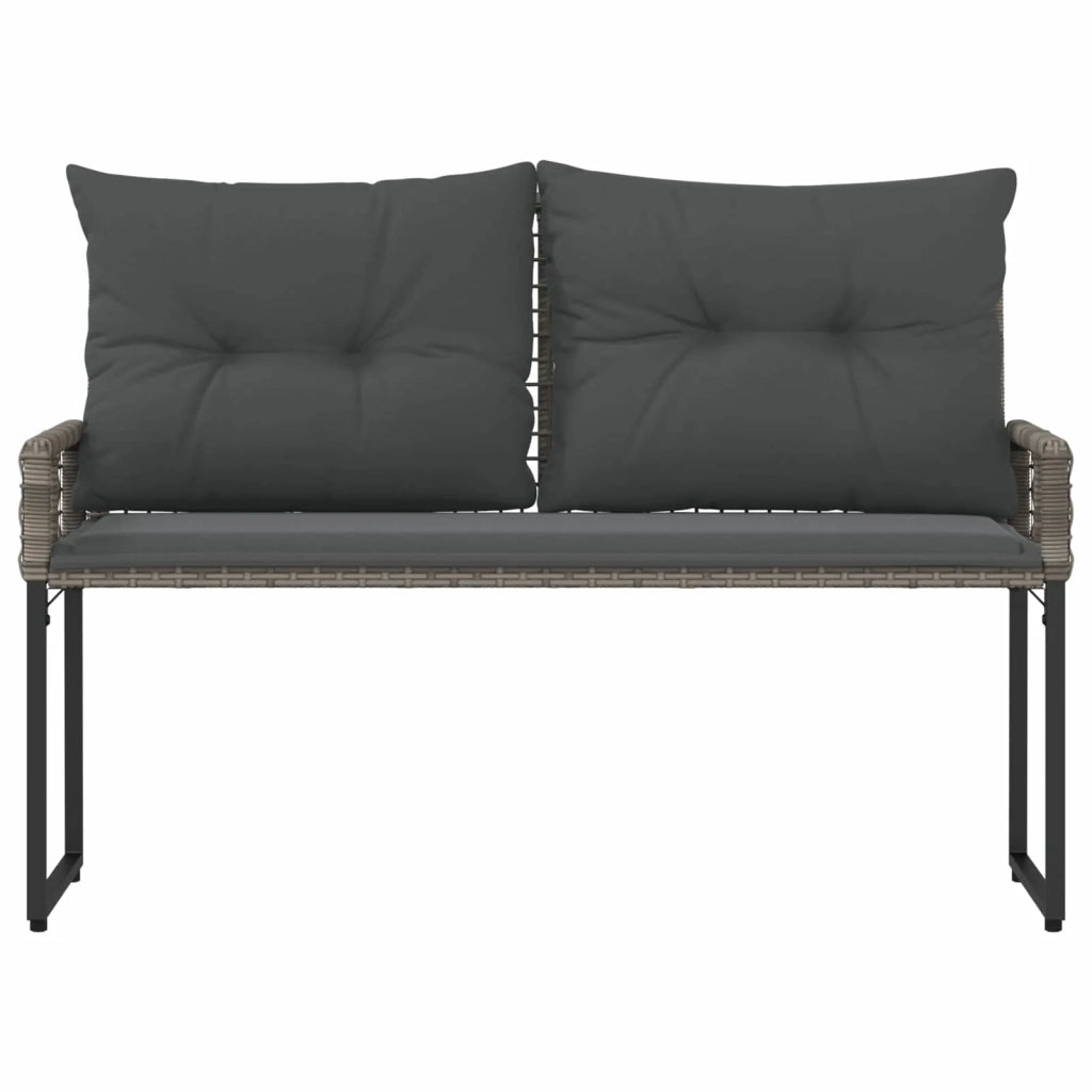 Panchina da esterno Grigio 118 x 55 x 82 cm Rattan PE e Tessuto 42025179
