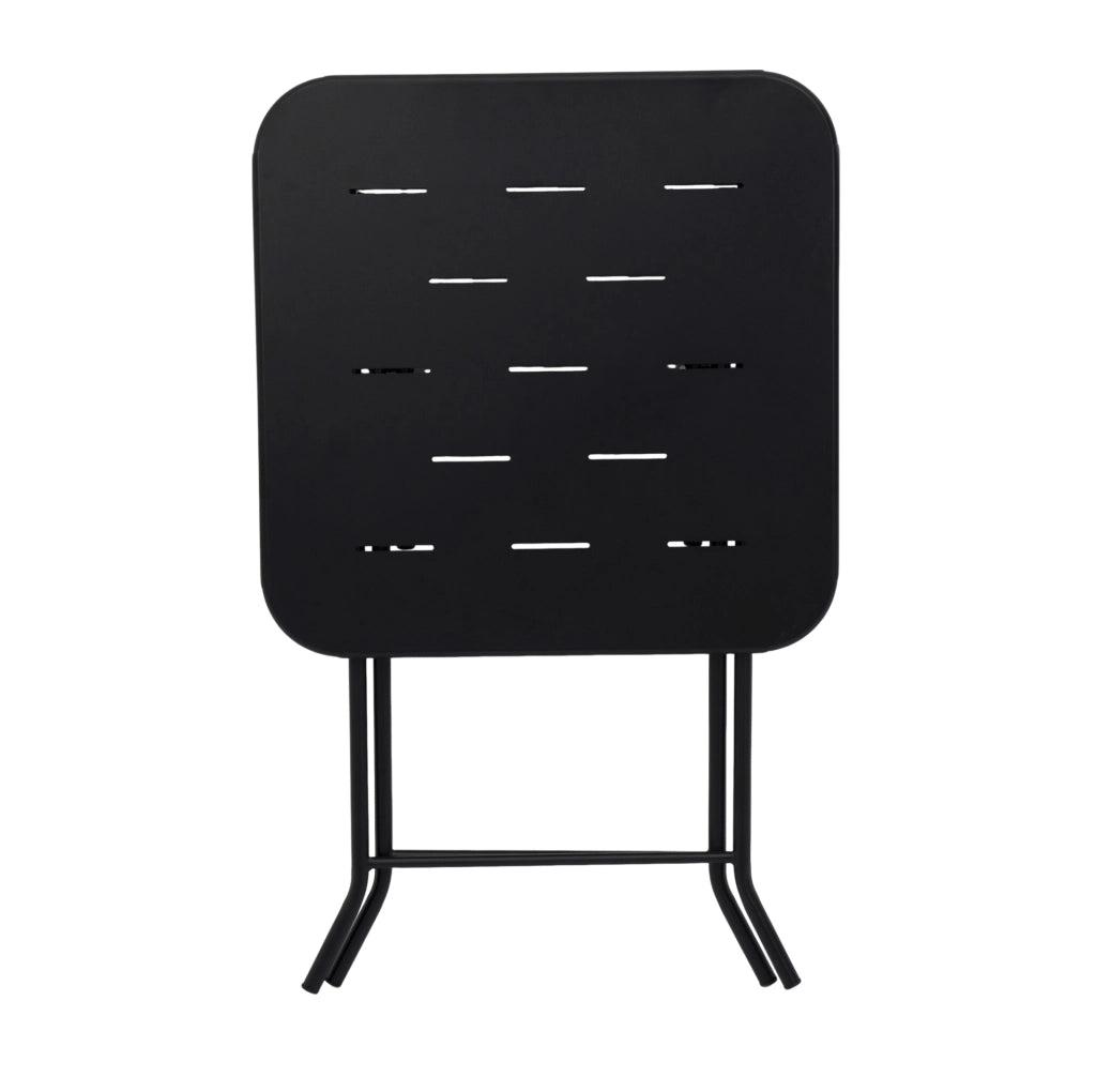 Set bistrot pieghevole 3 pezzi in acciaio nero